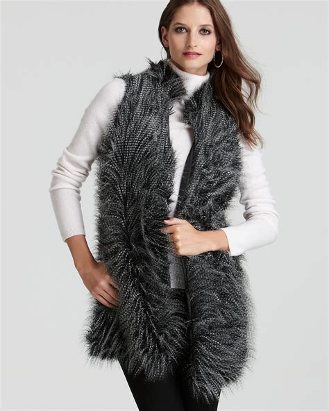 michael kors faux fur sweater vest|faux fur vest.